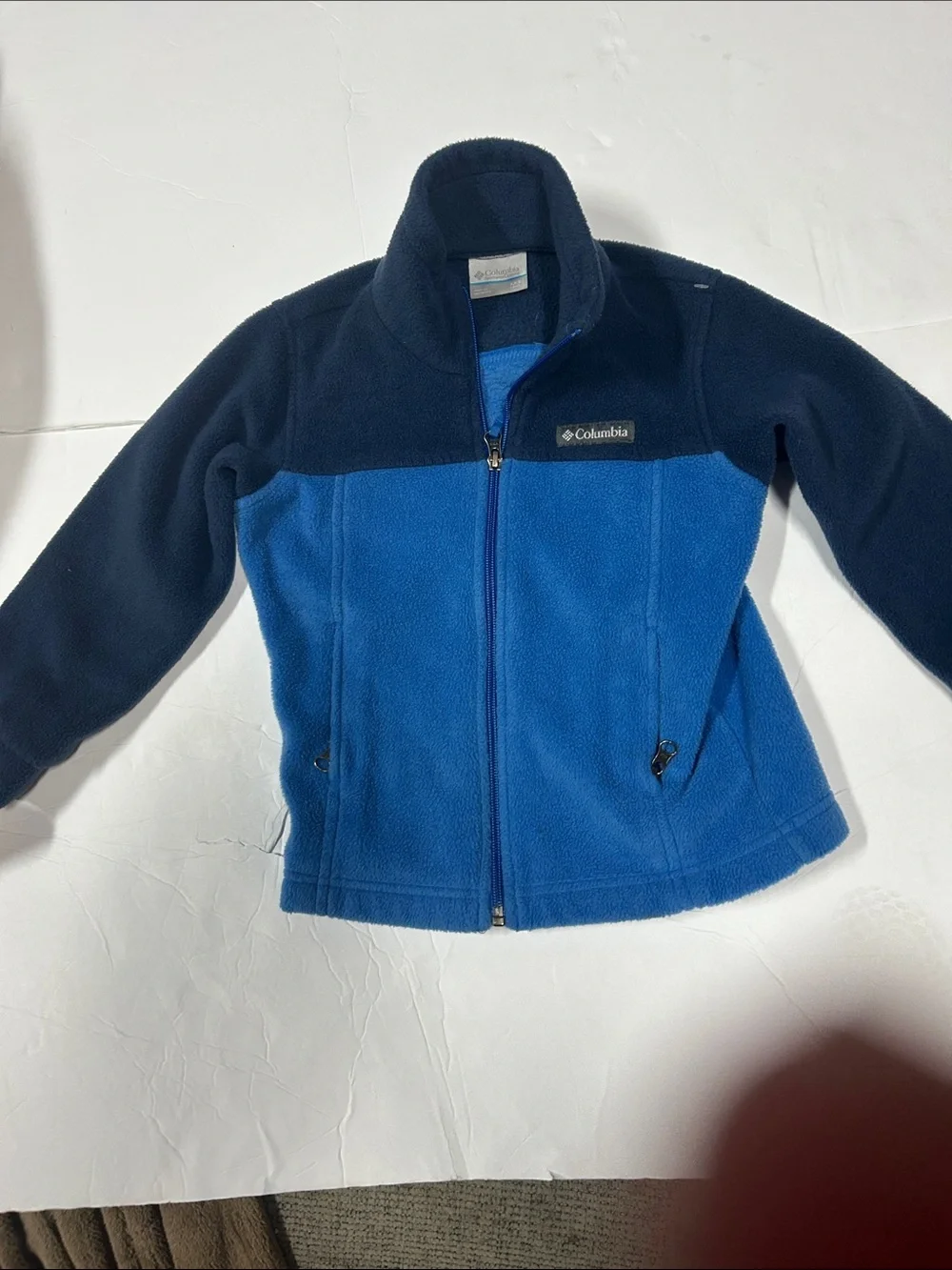 Columbia Kids Two-Tone Navy & Royal Blue Fleece Jacket Size XXS 4/5